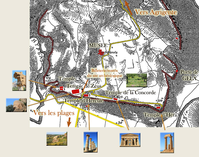 plan vallée des temple agrigente