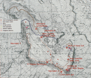 Carte du site archéologique de la Rocca d'Entella