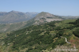Panorama depuis le château, Sclafani Bagni, Sicile