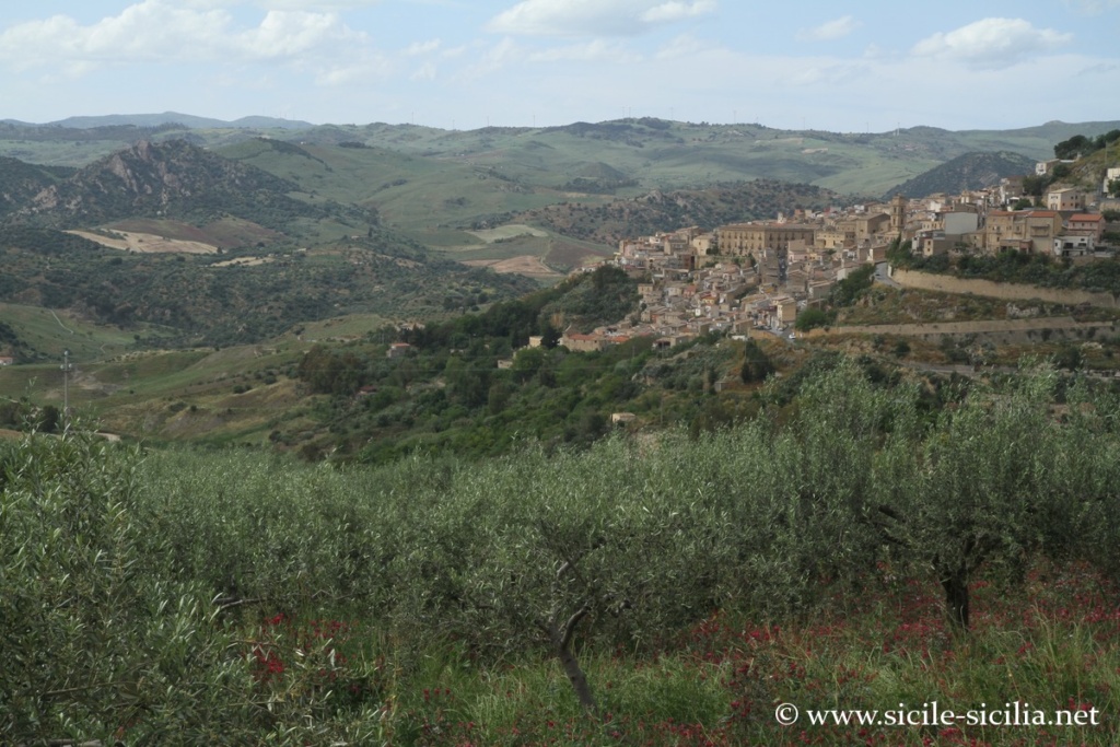 Panorama sur Leonforte, Sicile