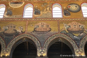 Création, Déluge, Noë, etc. Mosaïques de l'Ancien Testament, nef de la cathédrale de Monreale, Sicile