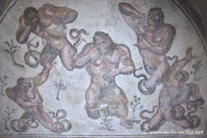 Géants, Triclinium, villa romaine de Casale, Piazza Armerina