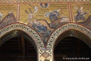 Rêve de Jacob. Mosaïques de l'Ancien Testament, nef de la cathédrale de Monreale, Sicile