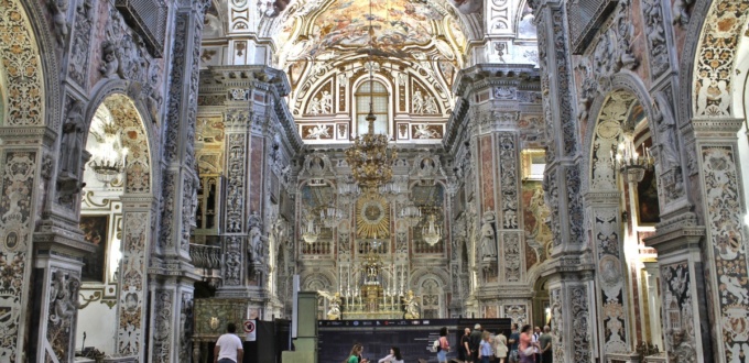 Intérieur de l'église Sainte-Catherine de Palerme