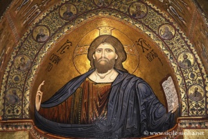 Christ Pantocrator, mosaïque de l'abside, cathédrale de Monreale