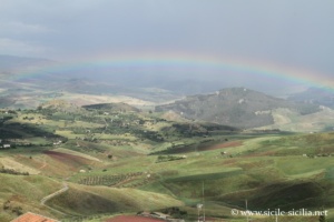 Panorama depuis Sutera en Sicile