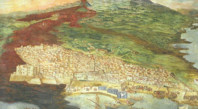 Éruption de l'Etna, gravure de 1669