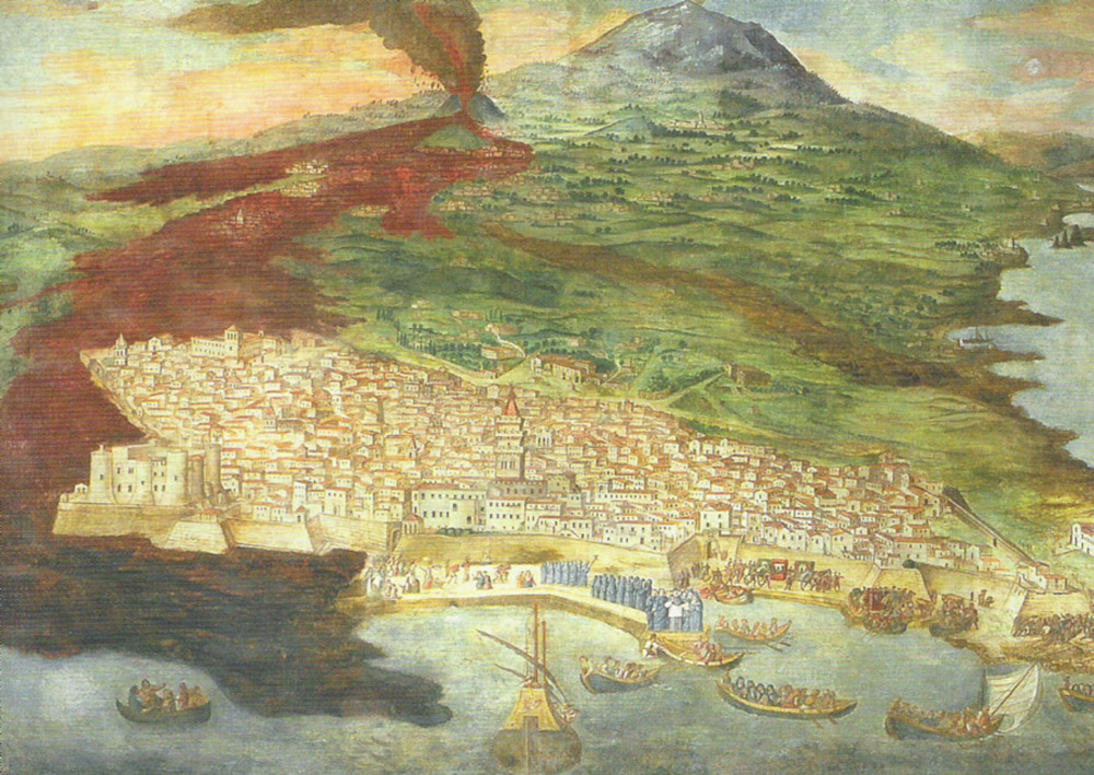 Éruption de l'Etna, gravure de 1669