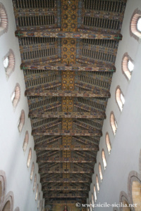 plafond en bois peint, cathédrale de Messine