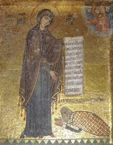 Mosaïque de Saint-Georges et de la Vierge Marie, église de la Martorana, Sainte-Marie de l'Amiral, Palerme