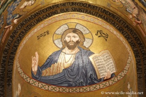 Mosaïque du Christ dans la Chapelle Palatine de Palerme