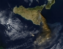 Photo satellite, éruption de l'Etna