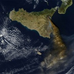 Éruptions de l'Etna vu du ciel