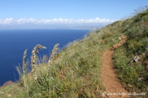 Sentier mi-côte entre Cala dell'Uzzo et Pizzo del Corvo, réserve naturelle du Zingaro
