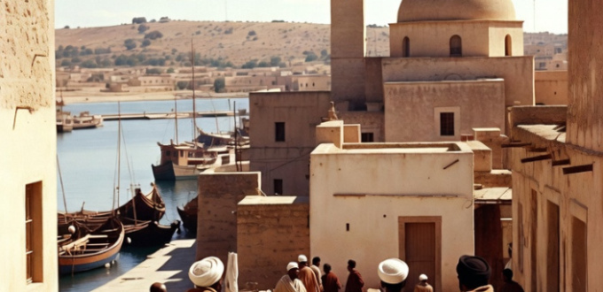 Vue d'artiste : Palerme sous les musulmans