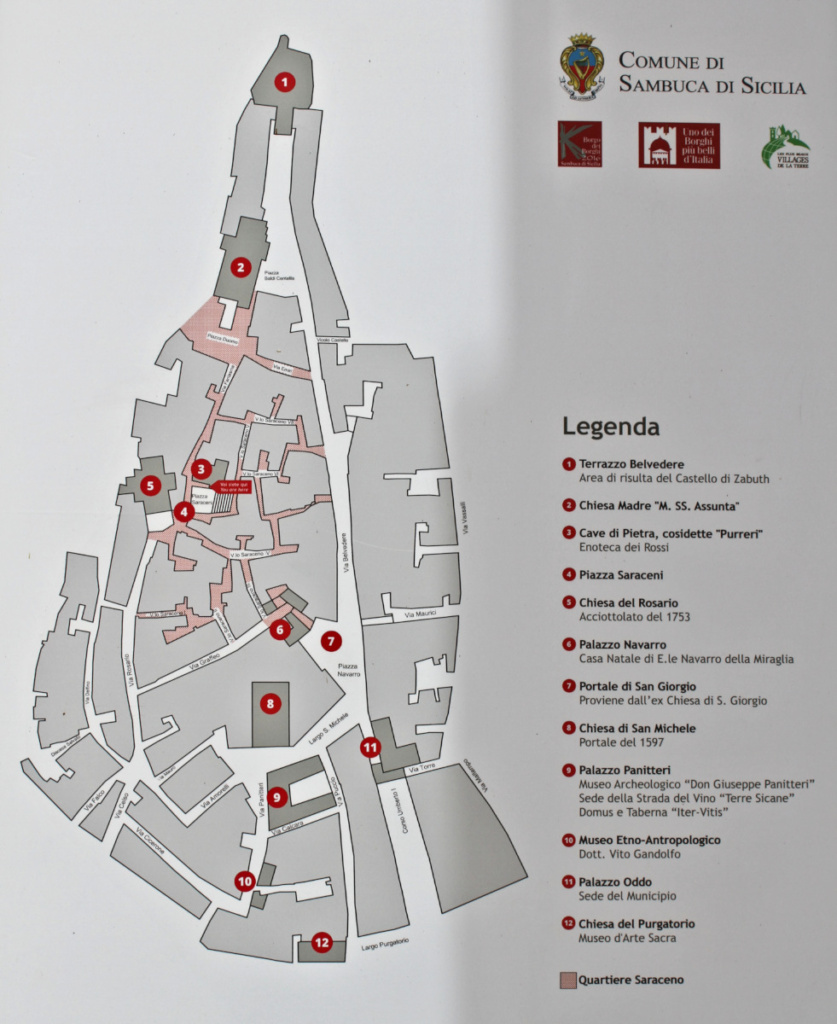 Plan du quartier sarrasin de Sambuca di Sicilia