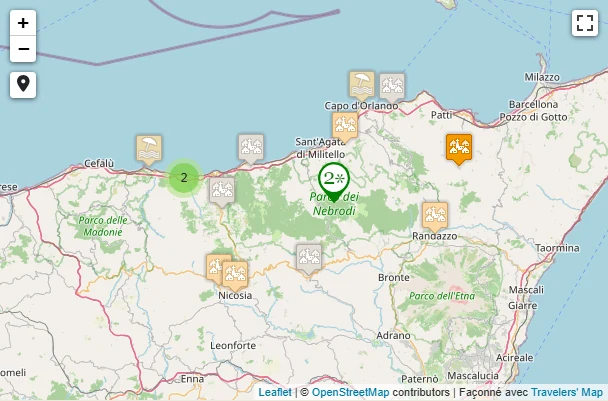 Carte de Monts Nebrodi (Nébrodes)