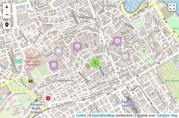 Carte de Autres palais de Palerme
