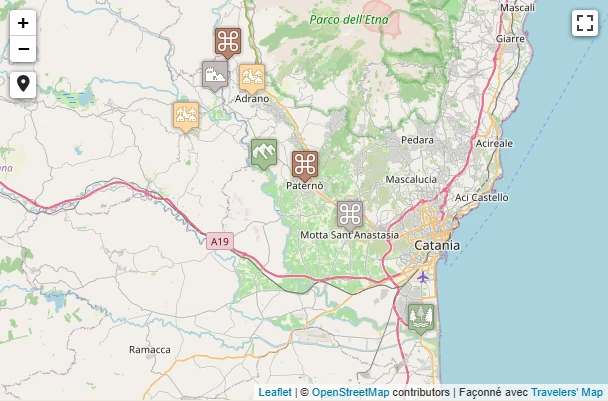 Carte de Vallée du Simeto, Paterno, Adrano