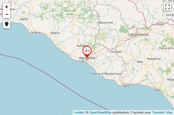 Carte d’Agrigente en Sicile