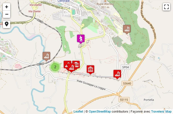 Carte de Vallée des Temples d&rsquo;Agrigente