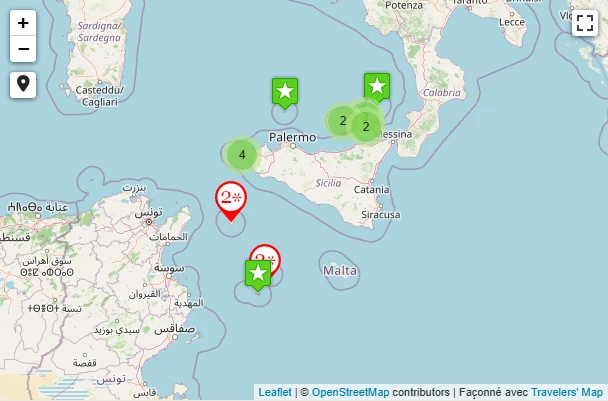 Carte de Les îles siciliennes