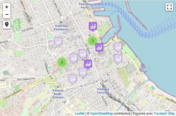 Carte de Autres églises de Palerme