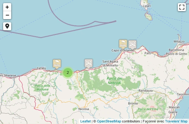 Carte de Littoral de Cefalù à Capo d&rsquo;Orlando